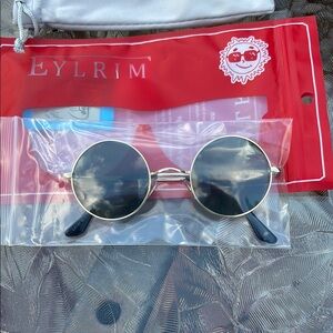 Eylrim Round Sunglasses with Black Lenses